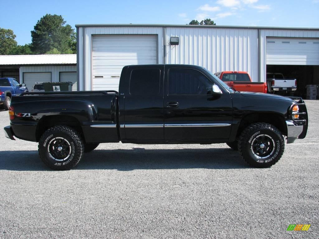 2002 Sierra 1500 SLT Extended Cab 4x4 - Onyx Black / Graphite photo #5