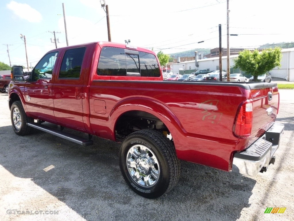 2016 F250 Super Duty Lariat Crew Cab 4x4 - Ruby Red Metallic / Black photo #4