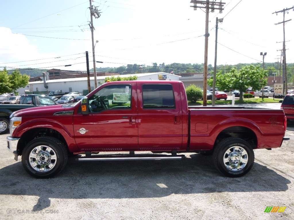 2016 F250 Super Duty Lariat Crew Cab 4x4 - Ruby Red Metallic / Black photo #5