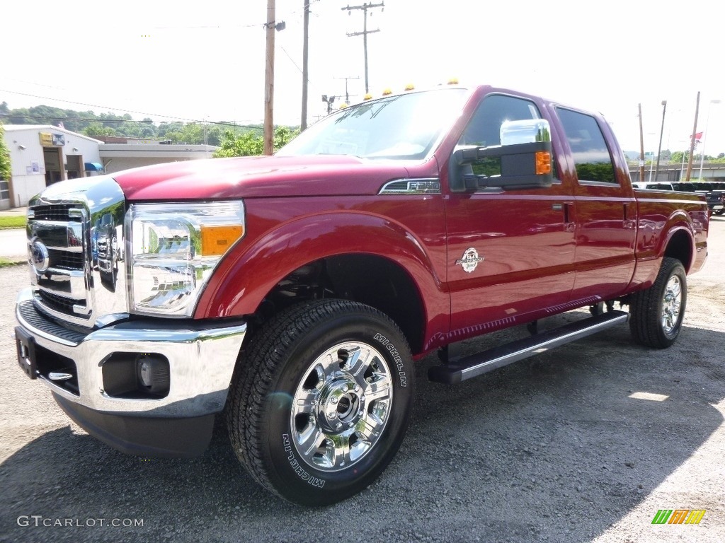 2016 F250 Super Duty Lariat Crew Cab 4x4 - Ruby Red Metallic / Black photo #6