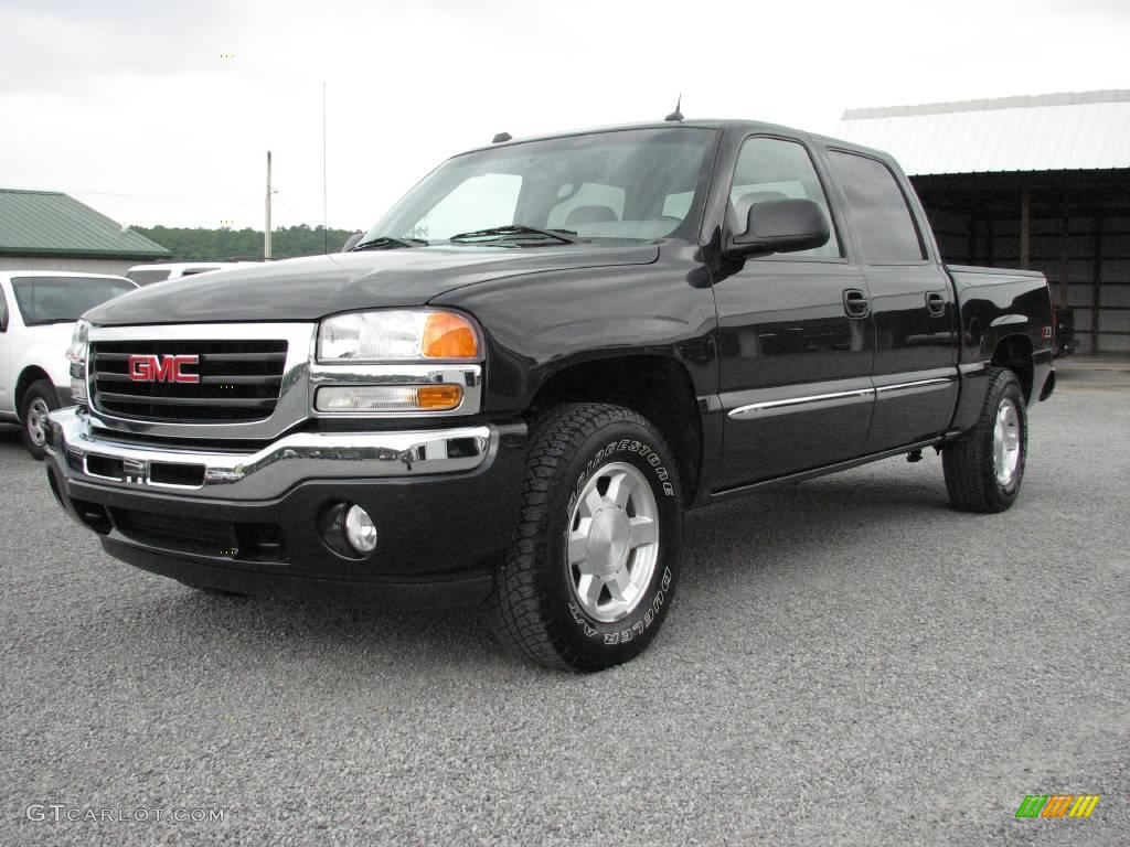 2005 Sierra 1500 SLT Crew Cab 4x4 - Carbon Metallic / Dark Pewter photo #4