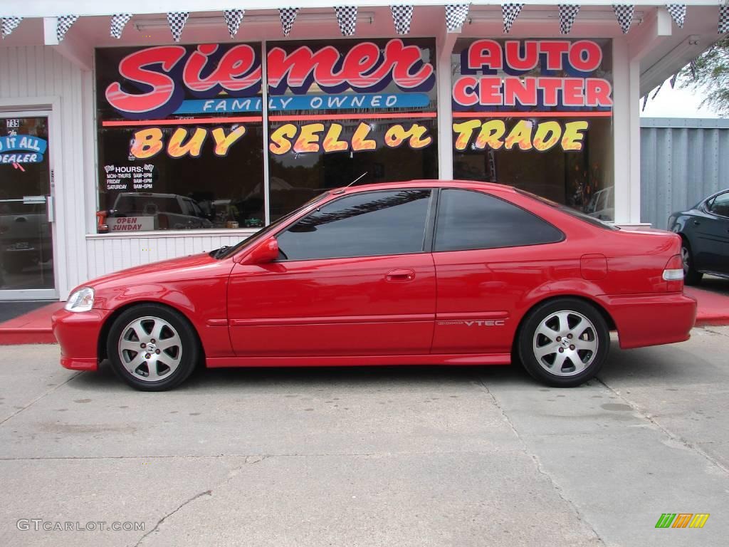 2000 Civic Si Coupe - Milano Red / Dark Gray photo #1