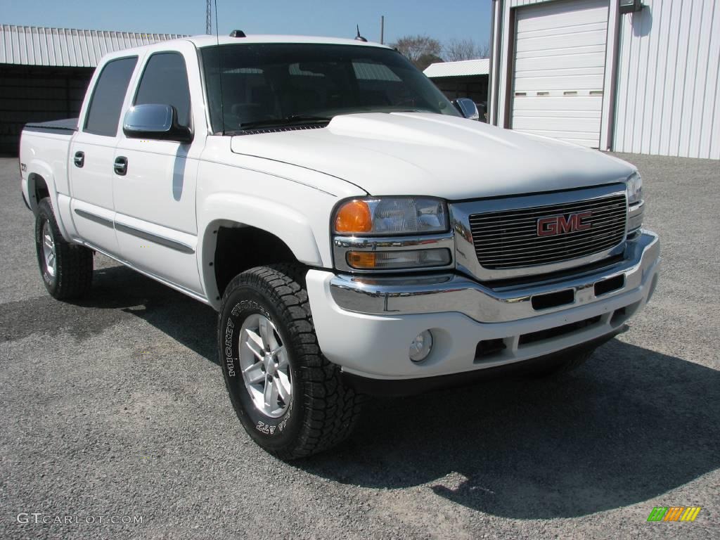 2005 Sierra 1500 SLT Crew Cab 4x4 - Summit White / Neutral photo #4