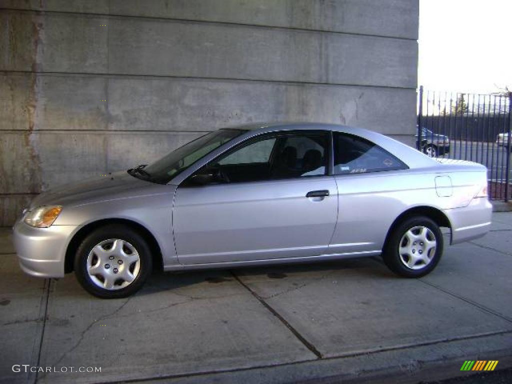 2001 Civic LX Coupe - Satin Silver Metallic / Black photo #6