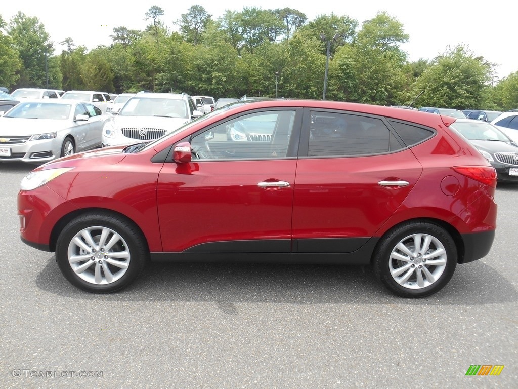 2010 Tucson Limited AWD - Garnet Red / Taupe photo #4