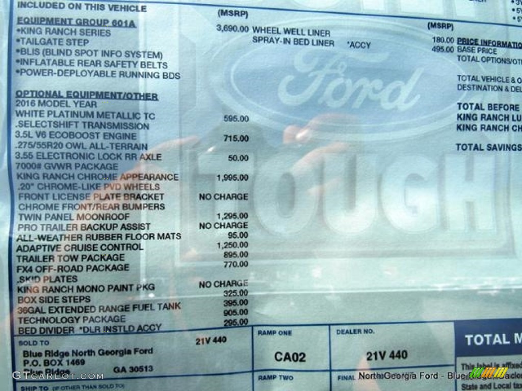 2016 F150 King Ranch SuperCrew 4x4 - White Platinum / King Ranch Java photo #31