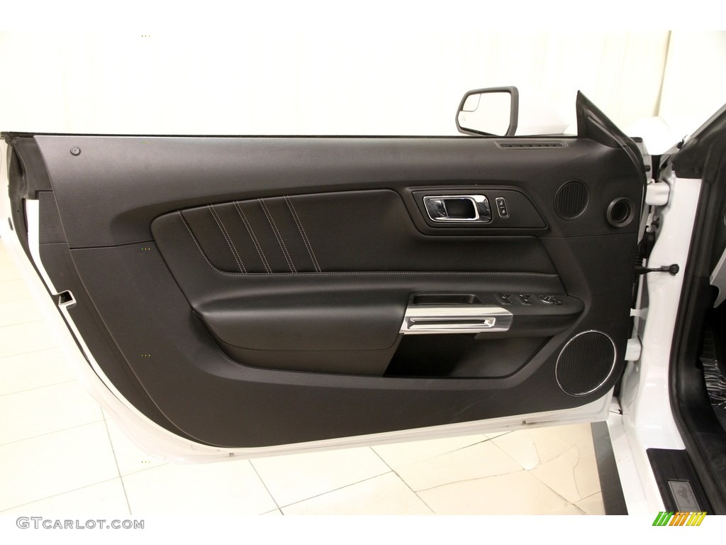 2016 Ford Mustang EcoBoost Premium Convertible Ebony Door Panel Photo #113803292