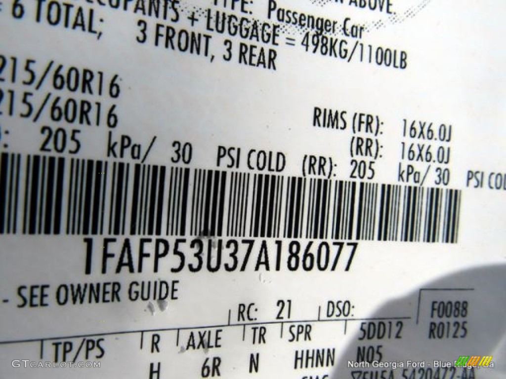 2007 Taurus SE - Vibrant White / Medium/Dark Flint photo #29