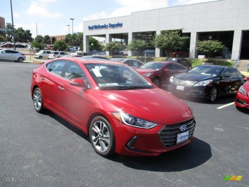 2017 Elantra Limited - Red / Beige photo #1