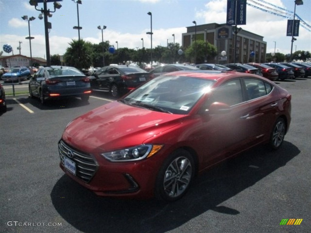 2017 Elantra Limited - Red / Beige photo #3