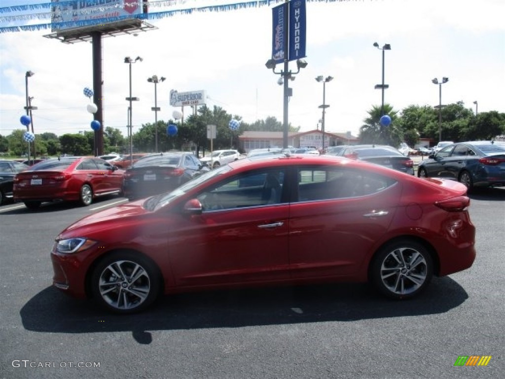 2017 Elantra Limited - Red / Beige photo #4