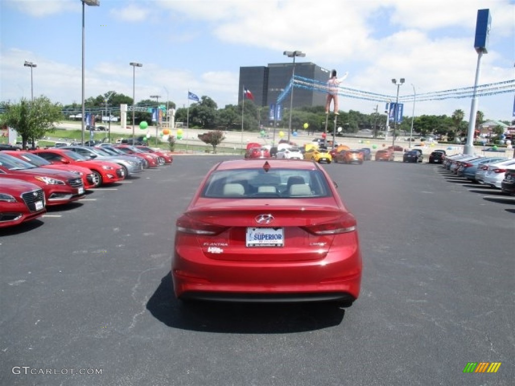 2017 Elantra Limited - Red / Beige photo #6