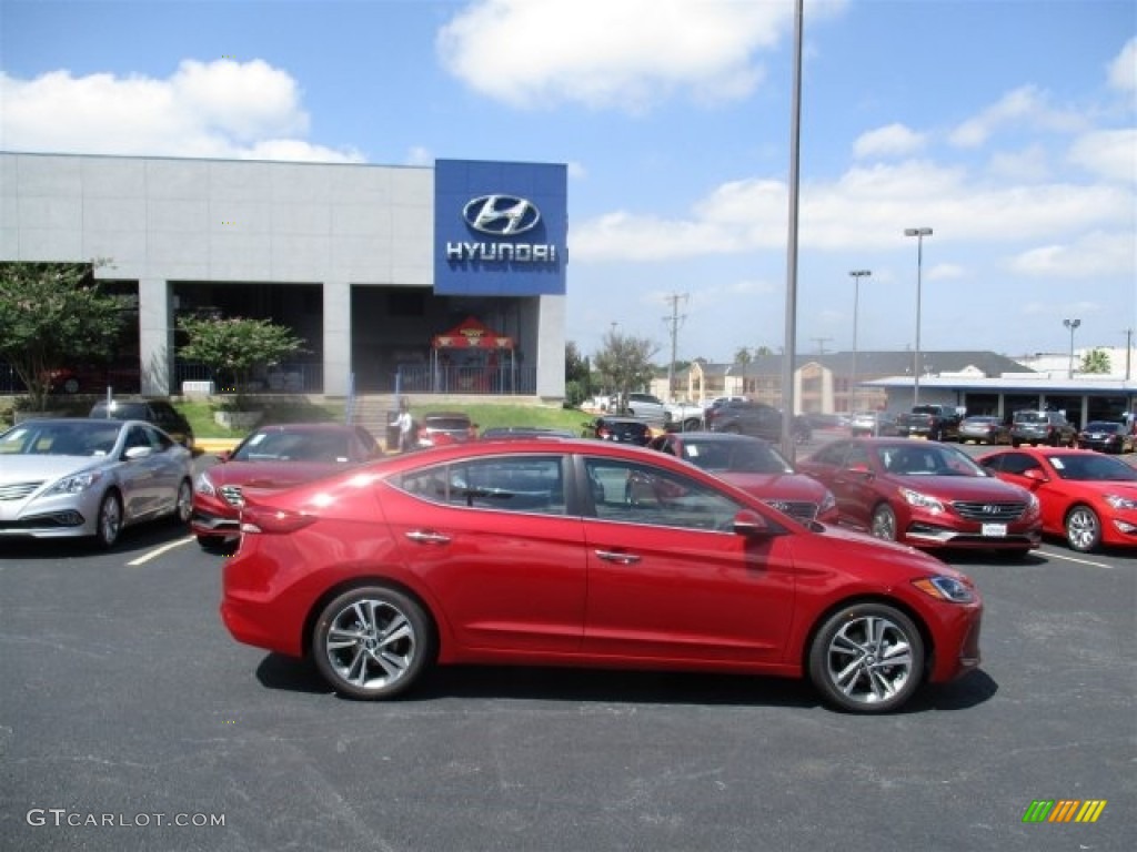 2017 Elantra Limited - Red / Beige photo #8