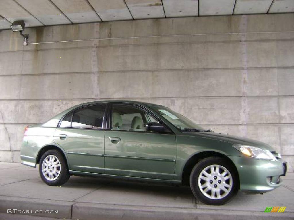 2004 Civic LX Sedan - Galapagos Green / Ivory Beige photo #4