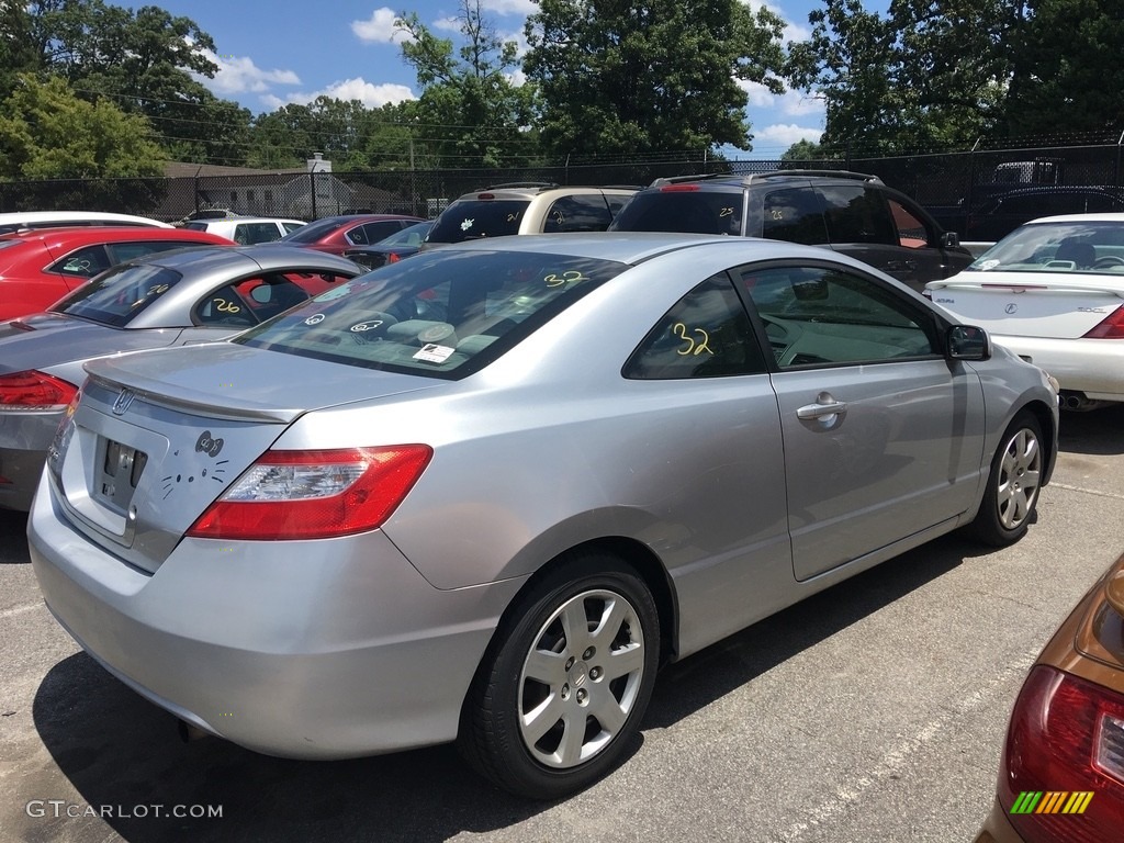 2007 Civic LX Coupe - Alabaster Silver Metallic / Gray photo #2