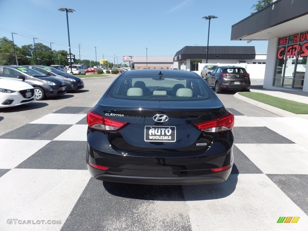 2014 Elantra Limited Sedan - Black / Beige photo #4