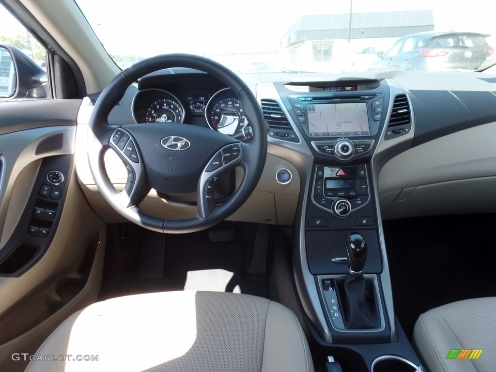 2014 Elantra Limited Sedan - Black / Beige photo #15