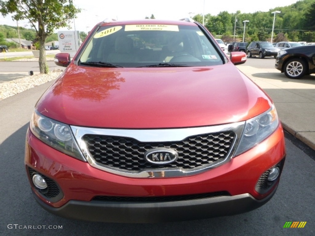 2011 Sorento LX - Spicy Red / Beige photo #8