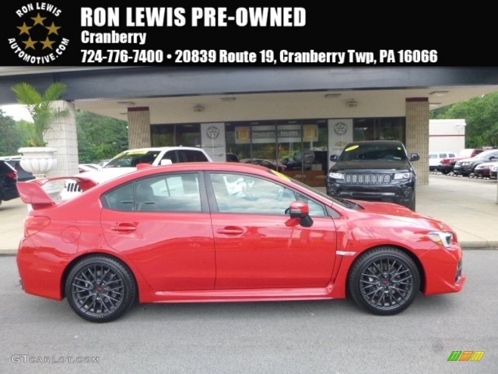 2015 WRX STI - Lightning Red / Carbon Black photo #1