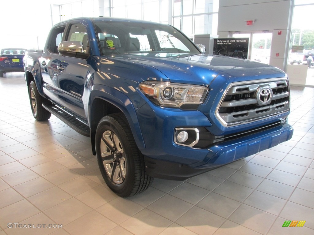 2016 Tacoma Limited Double Cab 4x4 - Blazing Blue Pearl / Limited Hickory photo #1