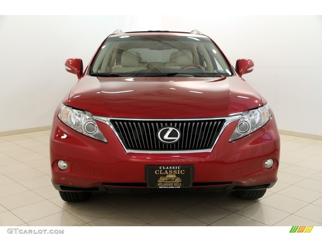 2012 RX 350 AWD - Matador Red Metallic / Parchment photo #2