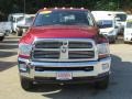 2011 Deep Cherry Red Crystal Pearl Dodge Ram 3500 HD Laramie Longhorn Mega Cab 4x4 Dually  photo #2