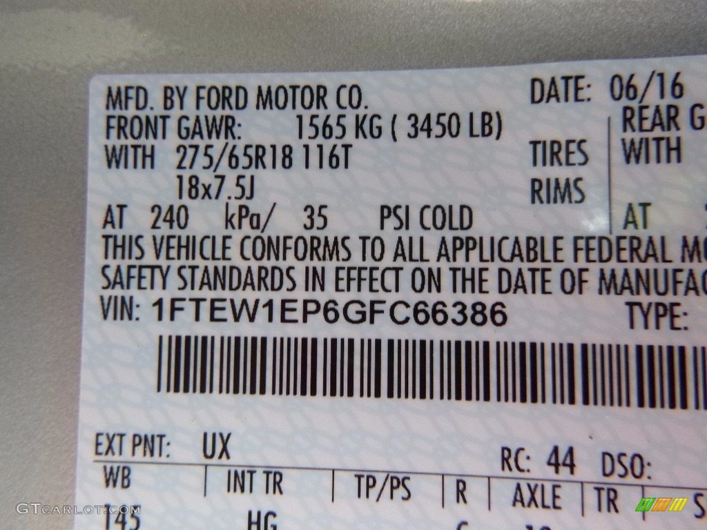 2016 F150 Lariat SuperCrew 4x4 - Ingot Silver / Medium Earth Gray photo #14