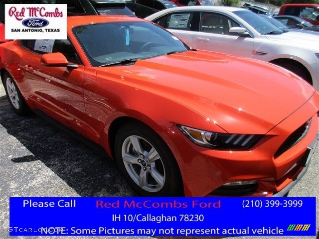 2016 Mustang V6 Coupe - Competition Orange / Ebony photo #1