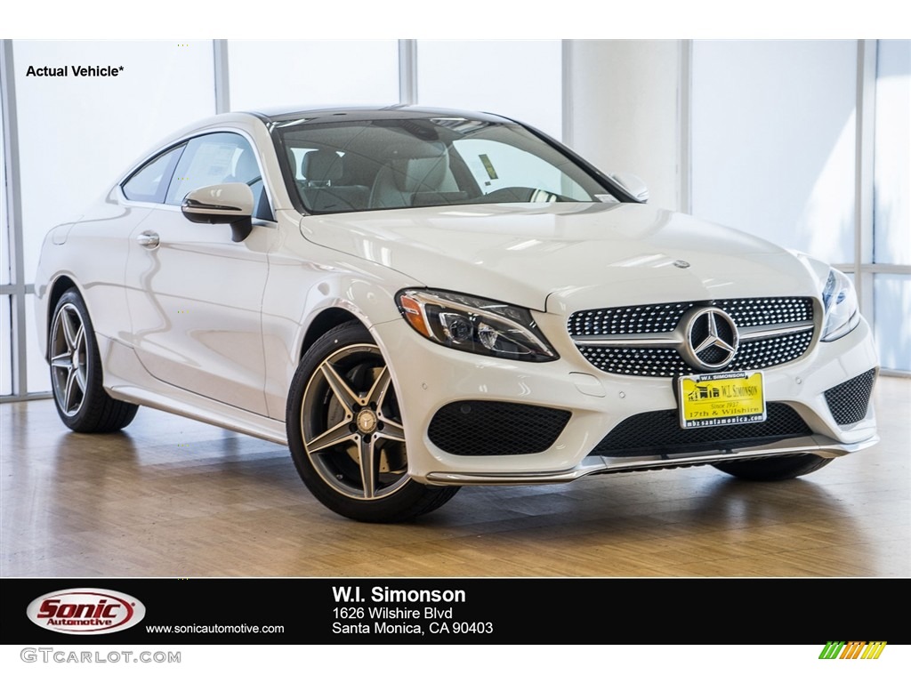 2017 C 300 Coupe - Polar White / Crystal Grey/Black photo #1