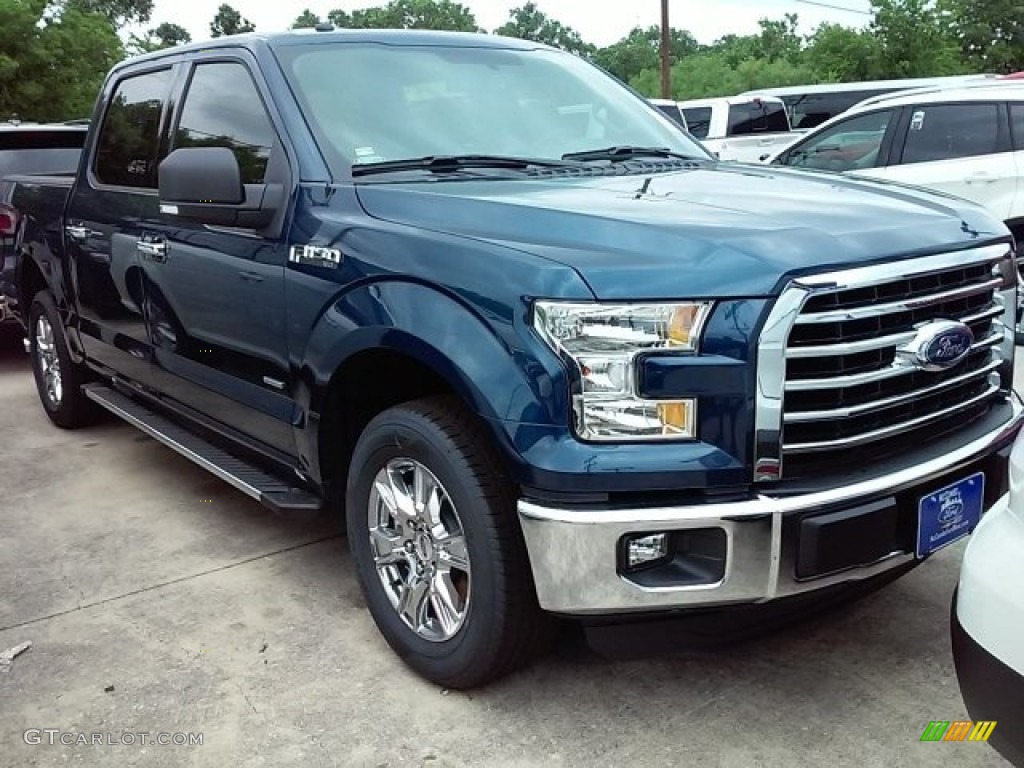 2016 F150 XLT SuperCrew - Blue Jeans / Medium Earth Gray photo #9