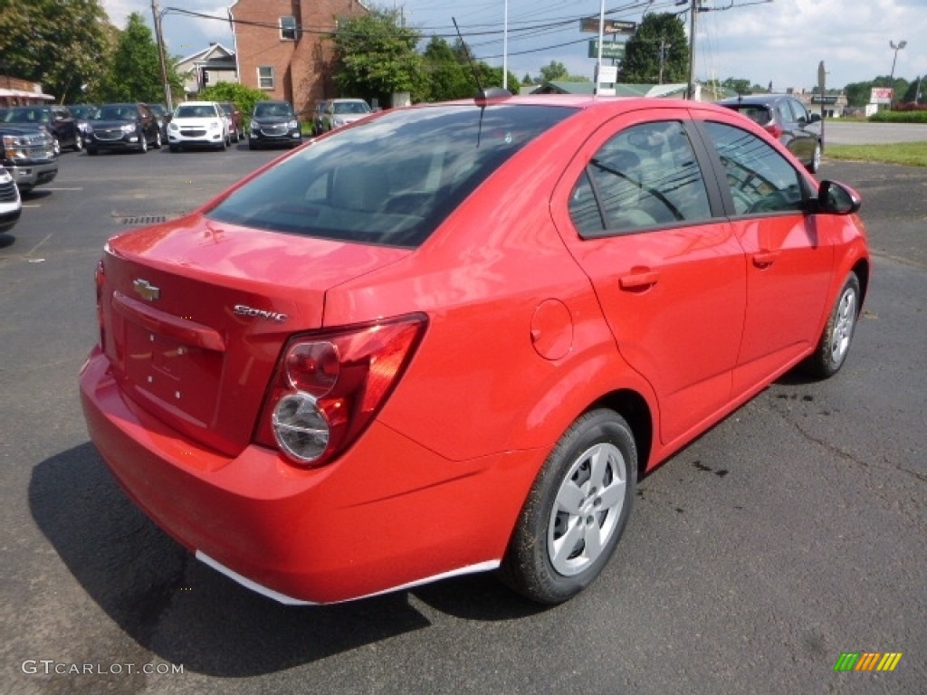 2016 Sonic LS Sedan - Red Hot / Jet Black/Dark Titanium photo #7