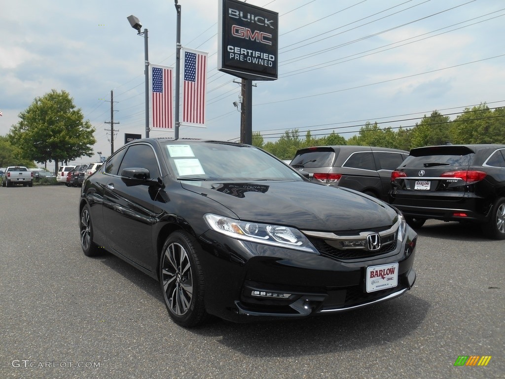 2016 Accord EX-L V6 Coupe - Crystal Black Pearl / Black photo #1