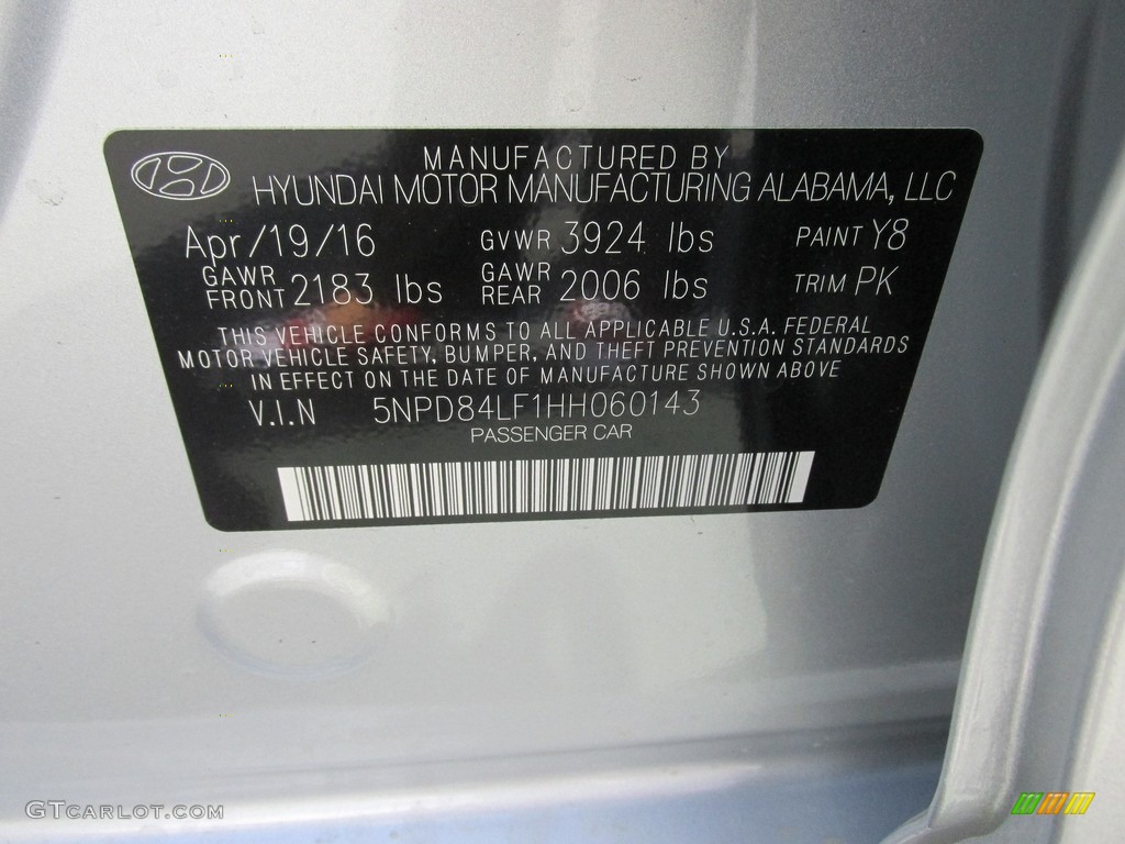 2017 Elantra SE - Silver / Gray photo #32