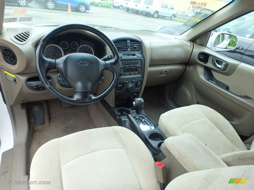 2005 Santa Fe GLS 4WD - Nordic White / Beige photo #10