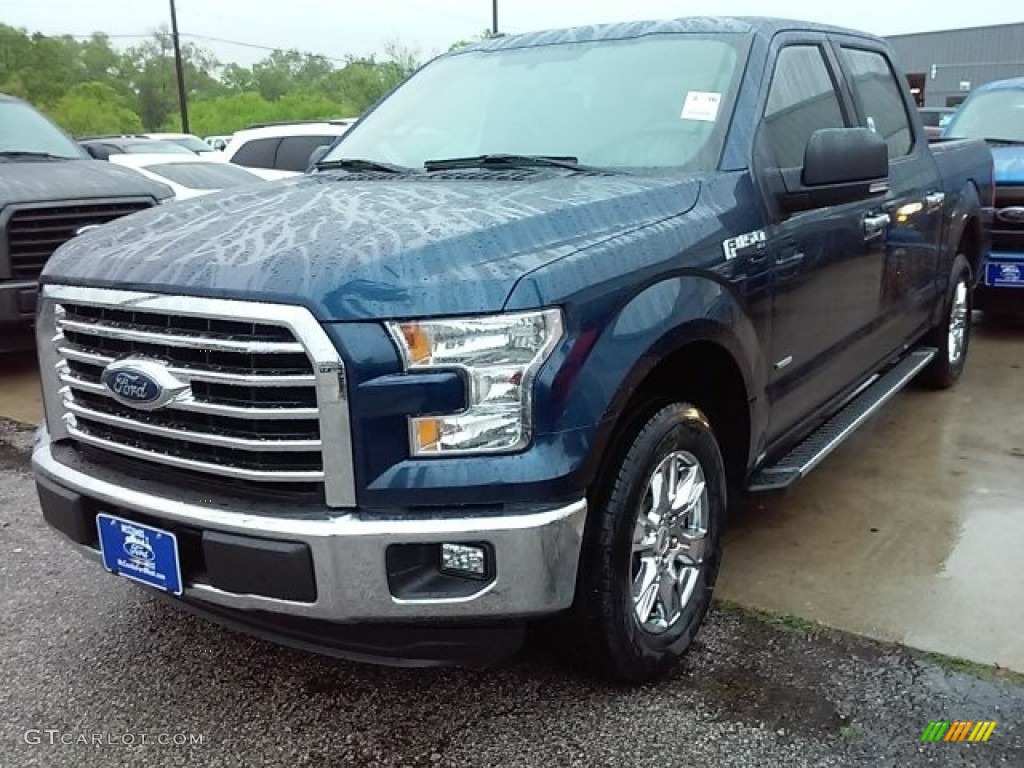 2016 F150 XLT SuperCrew - Blue Jeans / Medium Earth Gray photo #9