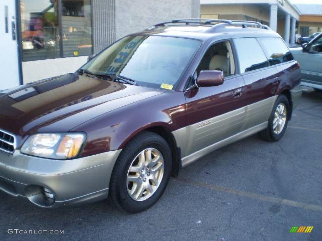 2000 Outback Limited Wagon - Winestone Pearl / Beige photo #3