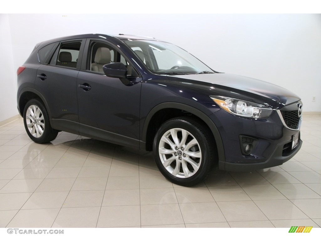 2014 CX-5 Grand Touring AWD - Stormy Blue Mica / Sand photo #1