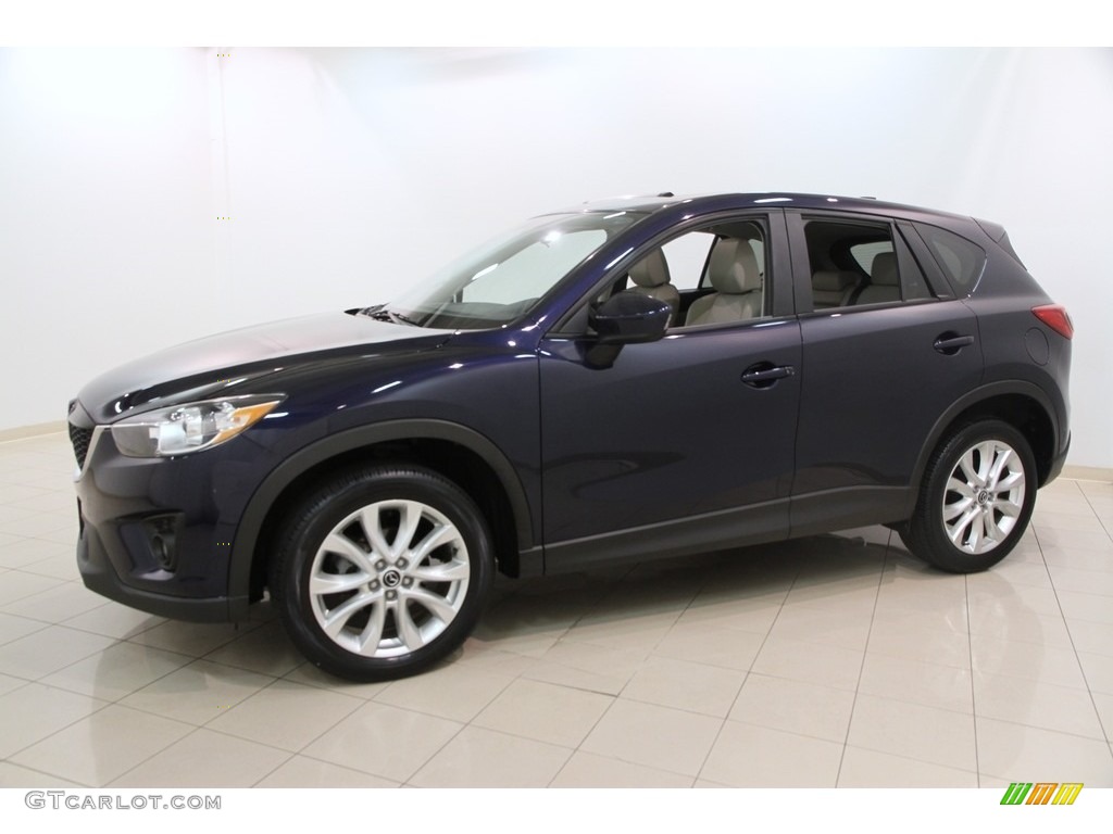 2014 CX-5 Grand Touring AWD - Stormy Blue Mica / Sand photo #3