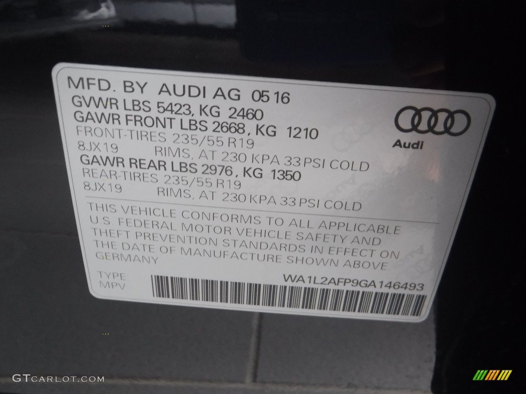 2016 Q5 2.0 TFSI Premium quattro - Moonlight Blue Metallic / Chestnut Brown photo #40