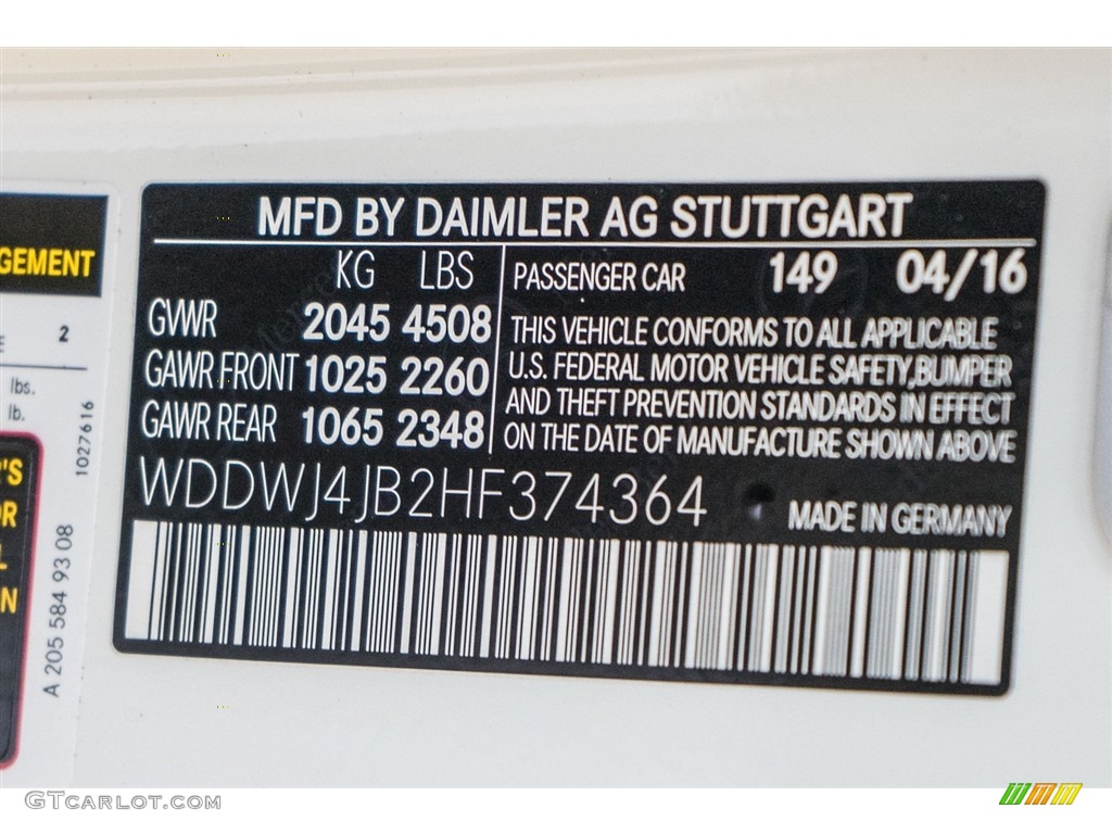 2017 C Color Code 149 for Polar White Photo #113928482