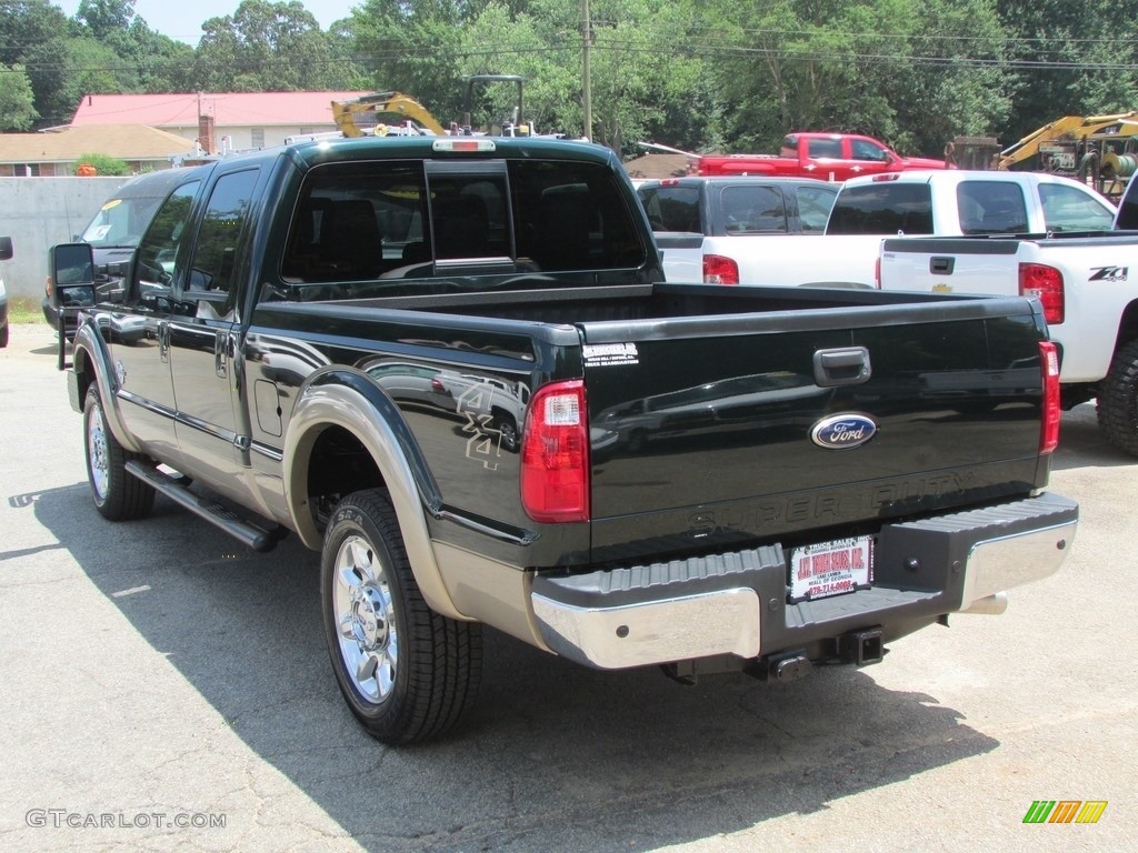 2012 F250 Super Duty Lariat Crew Cab 4x4 - Forest Green Metallic / Black photo #8