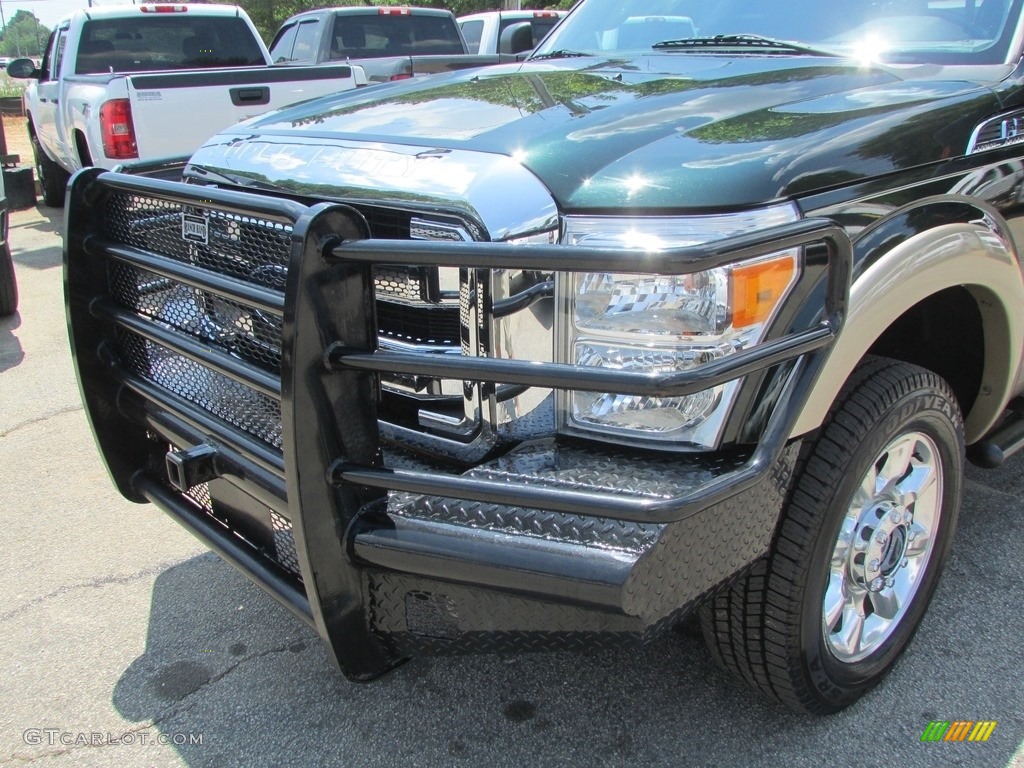 2012 F250 Super Duty Lariat Crew Cab 4x4 - Forest Green Metallic / Black photo #15