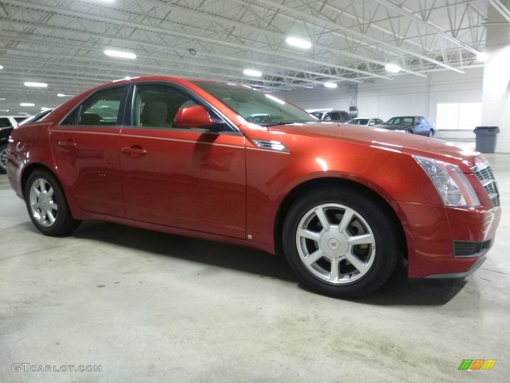 2009 CTS 4 AWD Sedan - Crystal Red / Cashmere/Cocoa photo #1