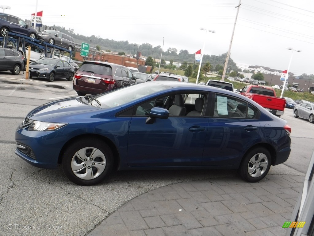 2015 Civic LX Sedan - Dyno Blue Pearl / Gray photo #5