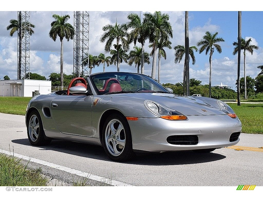 1997 Boxster  - Arctic Silver Metallic / Boxster Red photo #2