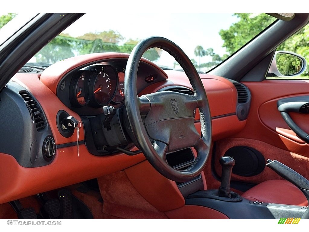 1997 Boxster  - Arctic Silver Metallic / Boxster Red photo #36