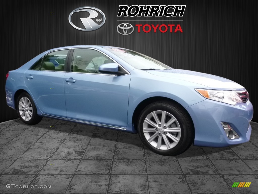 2013 Camry XLE V6 - Clearwater Blue Metallic / Ivory photo #1