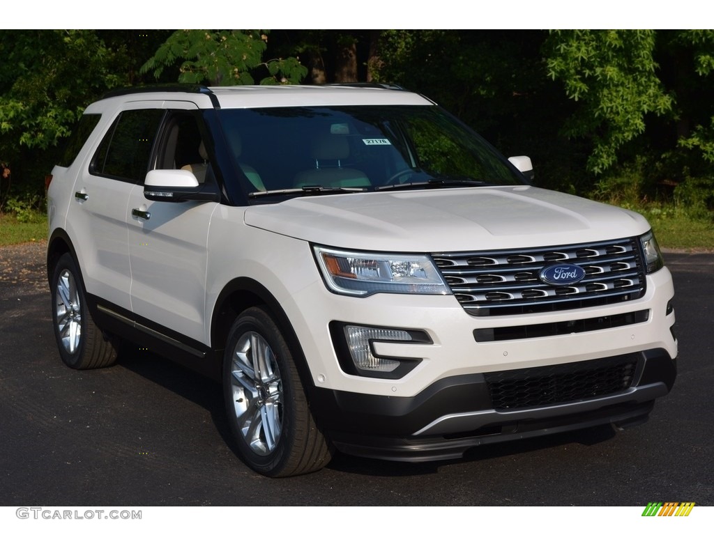 2016 Explorer Limited - White Platinum Metallic Tri-Coat / Medium Light Camel photo #1