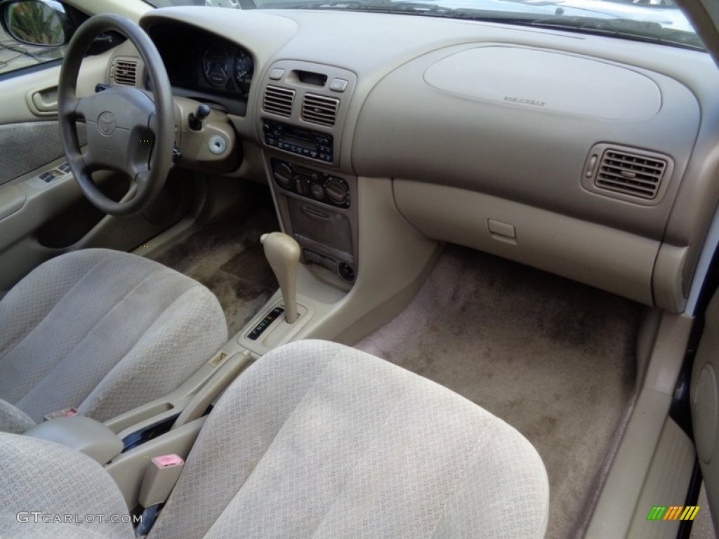 1999 Corolla CE - Satin Black Metallic / Pebble Beige photo #2