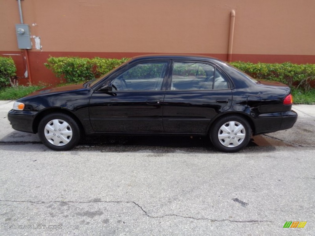 1999 Corolla CE - Satin Black Metallic / Pebble Beige photo #3